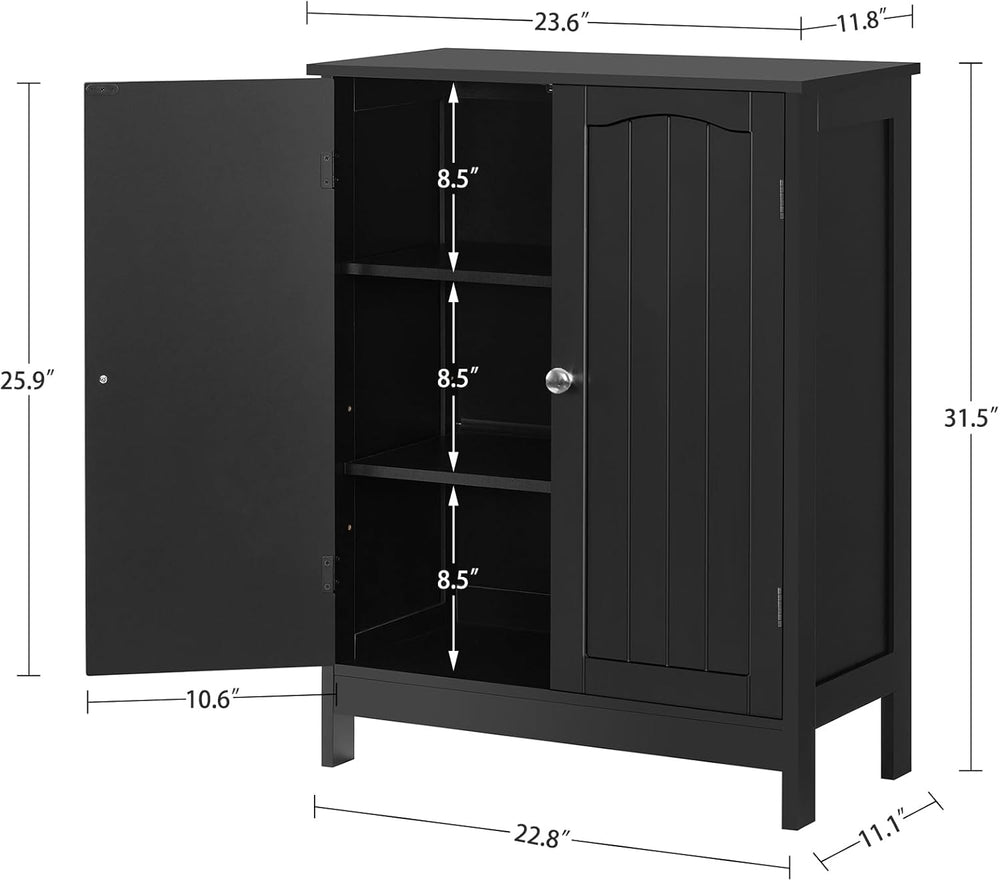 Iwell Bathroom Cabinet, Bathroom Storage Cabinet with 2 Doors & 3 Shelves...
