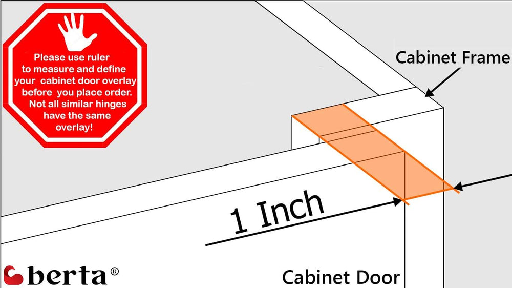 Berta, 30-Pack 1" Overlay 105° Soft Close Face Frame Cabinet Hinges