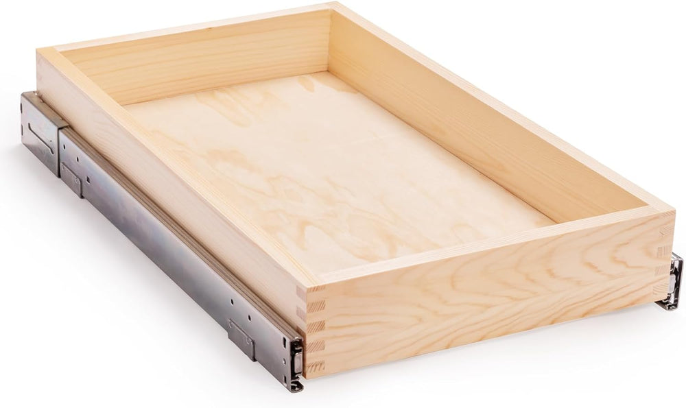Mulush 13”W x 21”D x 3”H Soft Close Slide Out Wood Drawer Organizer for Kitch...