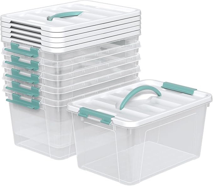 Zopnny 14 Quart Plastic Lidded Storage Bin (6-Pack)