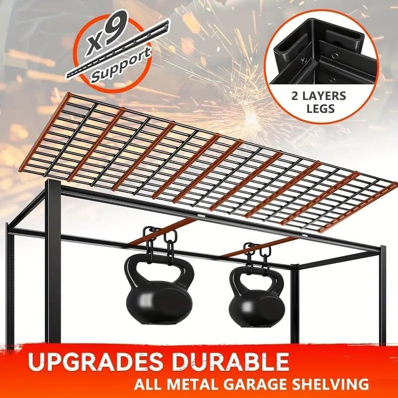 Garage Shelving, Heavy Duty Storage Shelves Metal Shelf Unit Adjustable Indus...