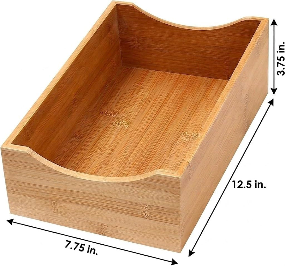 YBM Home Bamboo Drawer Organizer Storage Box for Spices and Kitchen Items, Li...