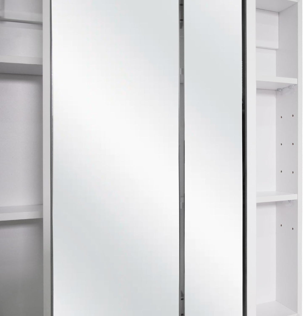 Design House Cyprus Medicine Cabinet, 3 Frameless Mirrored Doors, 2 Adjustabl...