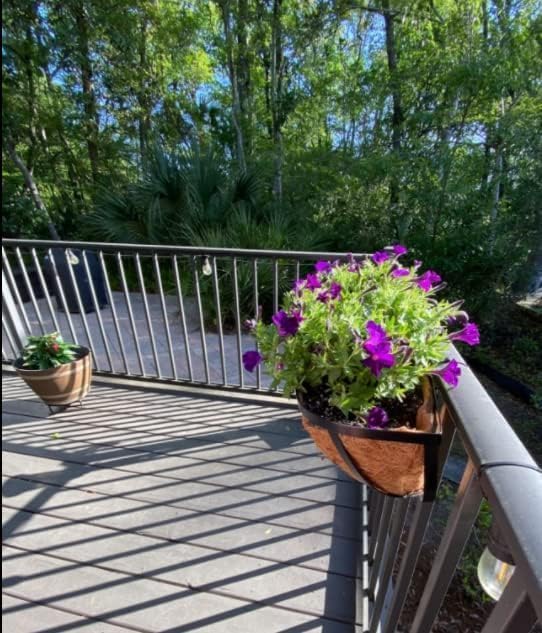 24 Inch Window Box Planters 3 Pack with Coco Liners, Rustproof Metal Hanging ...