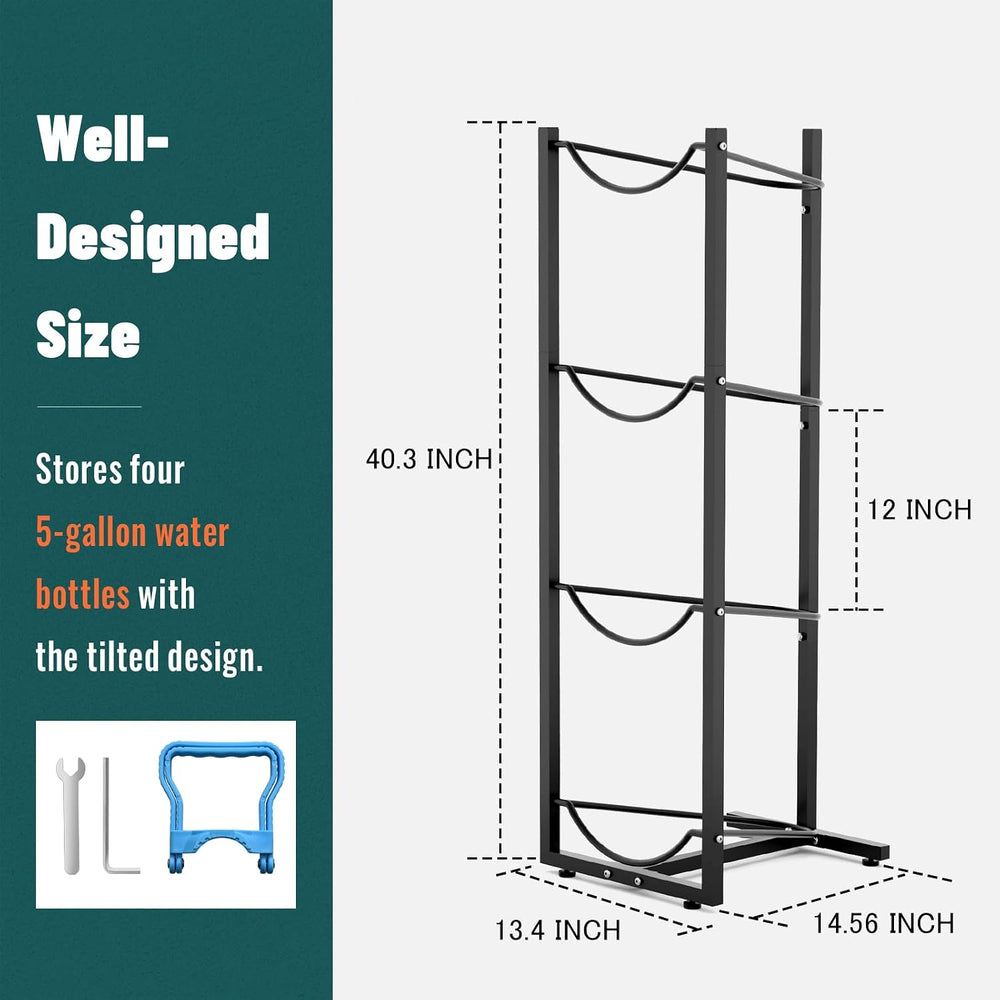 MYLOLF 5 Gallon Water Jug Holder : 4 Tier Water Jug Stand Holder for 5 Gallon...
