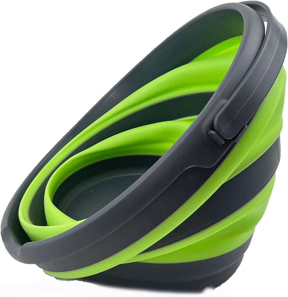SAMMART Collapsible Bucket Set (5.5L (1.4 Gallon) + 10L (2.6 Gallon)) (Grass ...