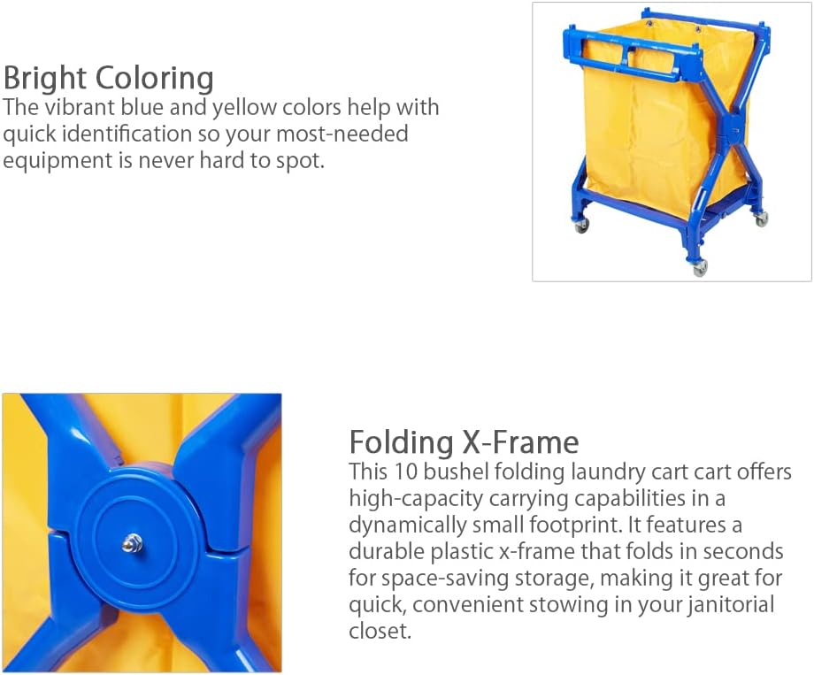 Commercial Laundry Cart with Wheels | 350 LBS Load | Foldable