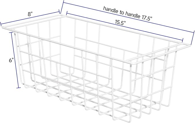 SANNO 17.5in Chest Freezer Basket, Freezer Organizer Bins, Sturdy Metal Wire