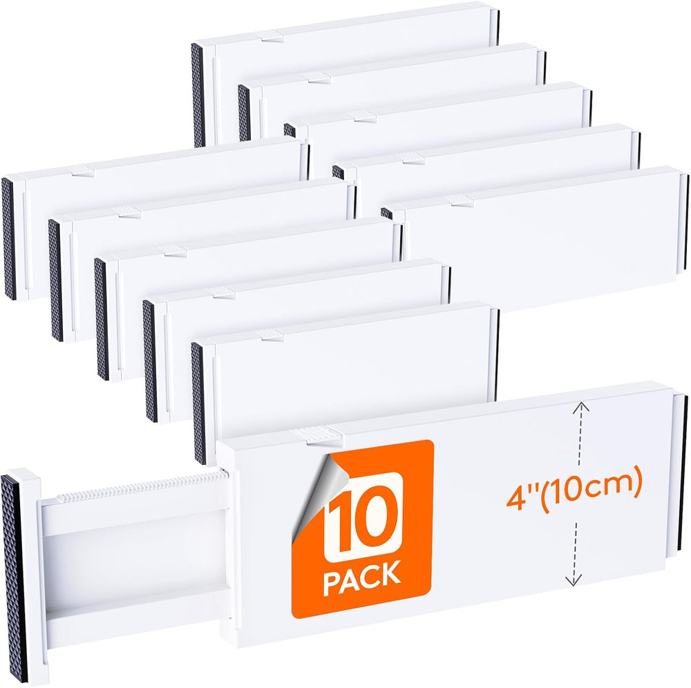 Lifewit 10 Pack Drawer Dividers 4" High, 11-17" Adjustable Dresser ...