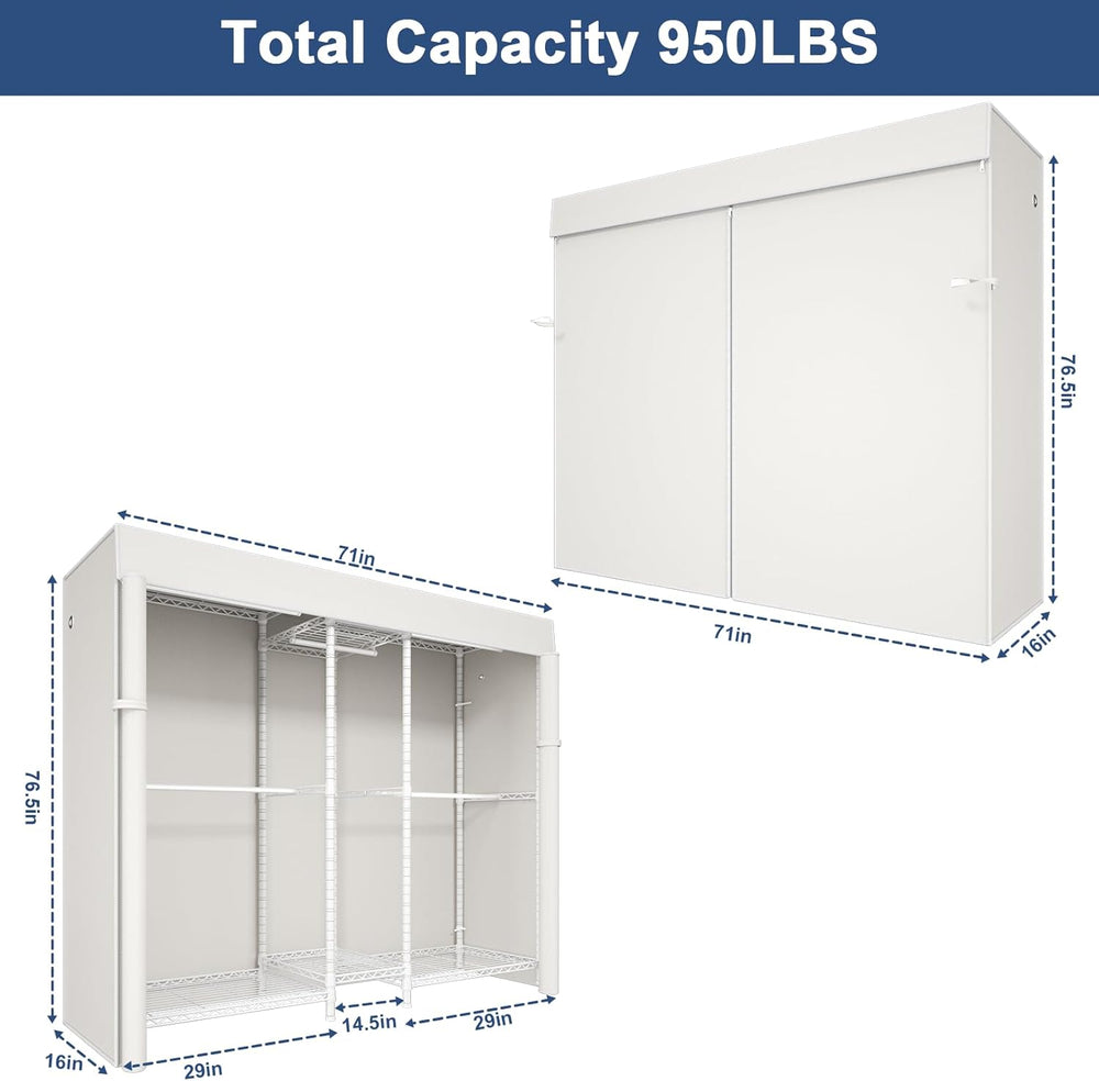 Ulif E12C Pro Heavy Duty Closet Organizer System，Freestanding Clothing Racks ...