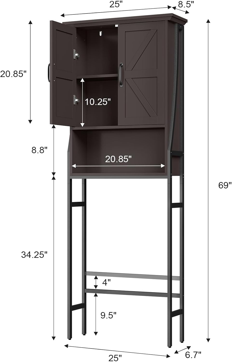 Over The Toilet Rack for Bathroom, Over The Toilet Storage Cabinet, Over Toil...