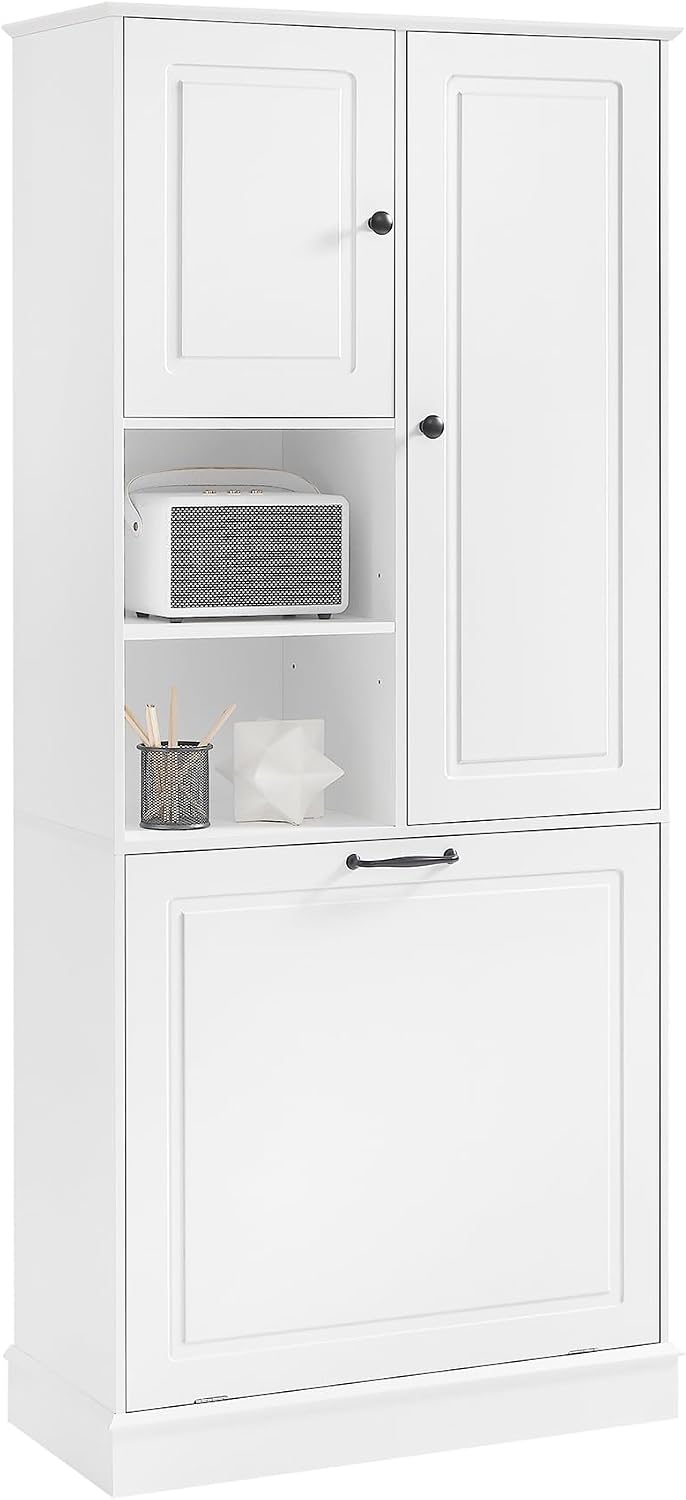 LUMISOL 68" Tall Tilt Out Laundry Hamper, Wood Laundry Cabinet with Hidd...