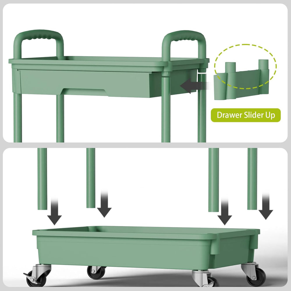 Sorgion 5 Tier Rolling Cart Organizer,Bathroom Cart Organizers with Wheels La...