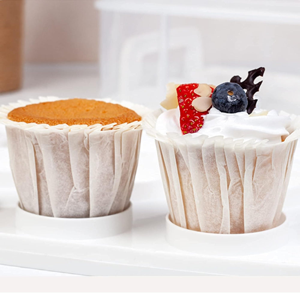3 Tier Cupcake Carrier with Lid,Holds 36 Cupcakes or 3 Large Cakes Food Trans...