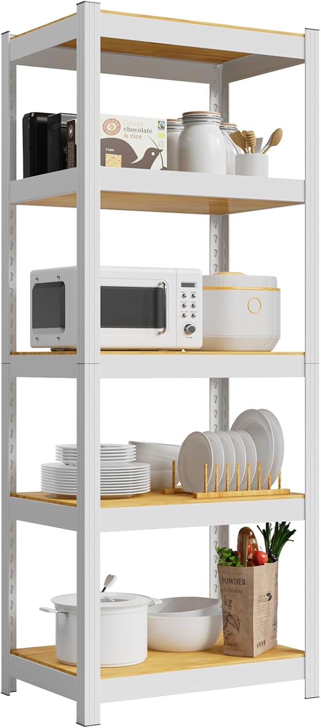 Durstruct 5 Tier White Metal Shelving Unit 1500LBS 24" W×16" D×60&q...