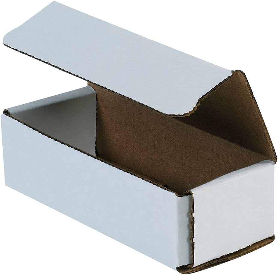 Aviditi White Corrugated Cardboard Mailing Boxes, 6 x 2 1/2 x 1 3/4 Inches, P...