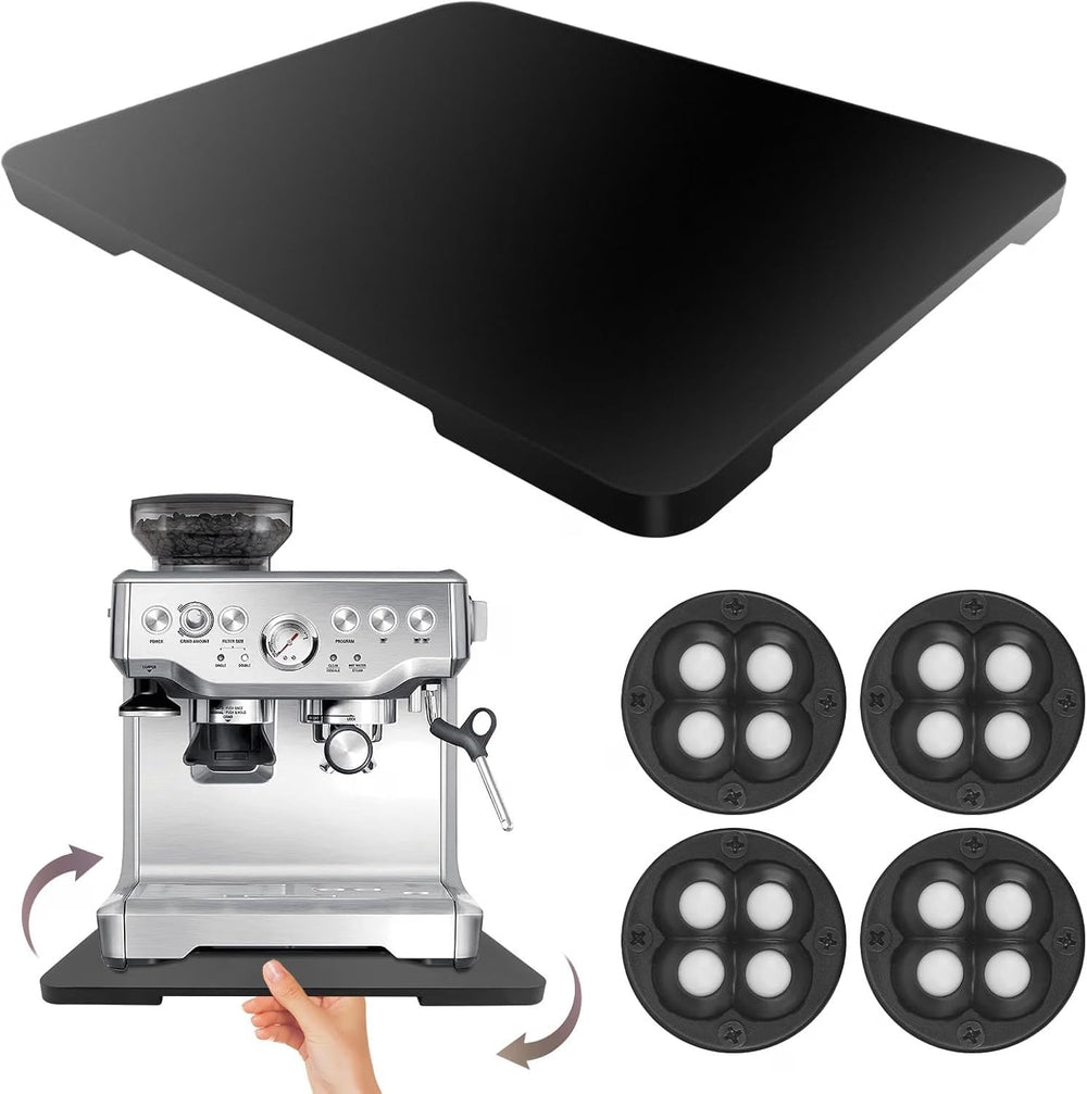 360°Rolling Tray Bamboo Appliance Slider for Breville Espresso Machine