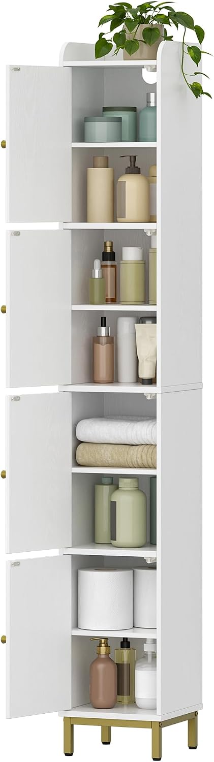 Hzuaneri 4-Tier Narrow Tall Storage Cabinet