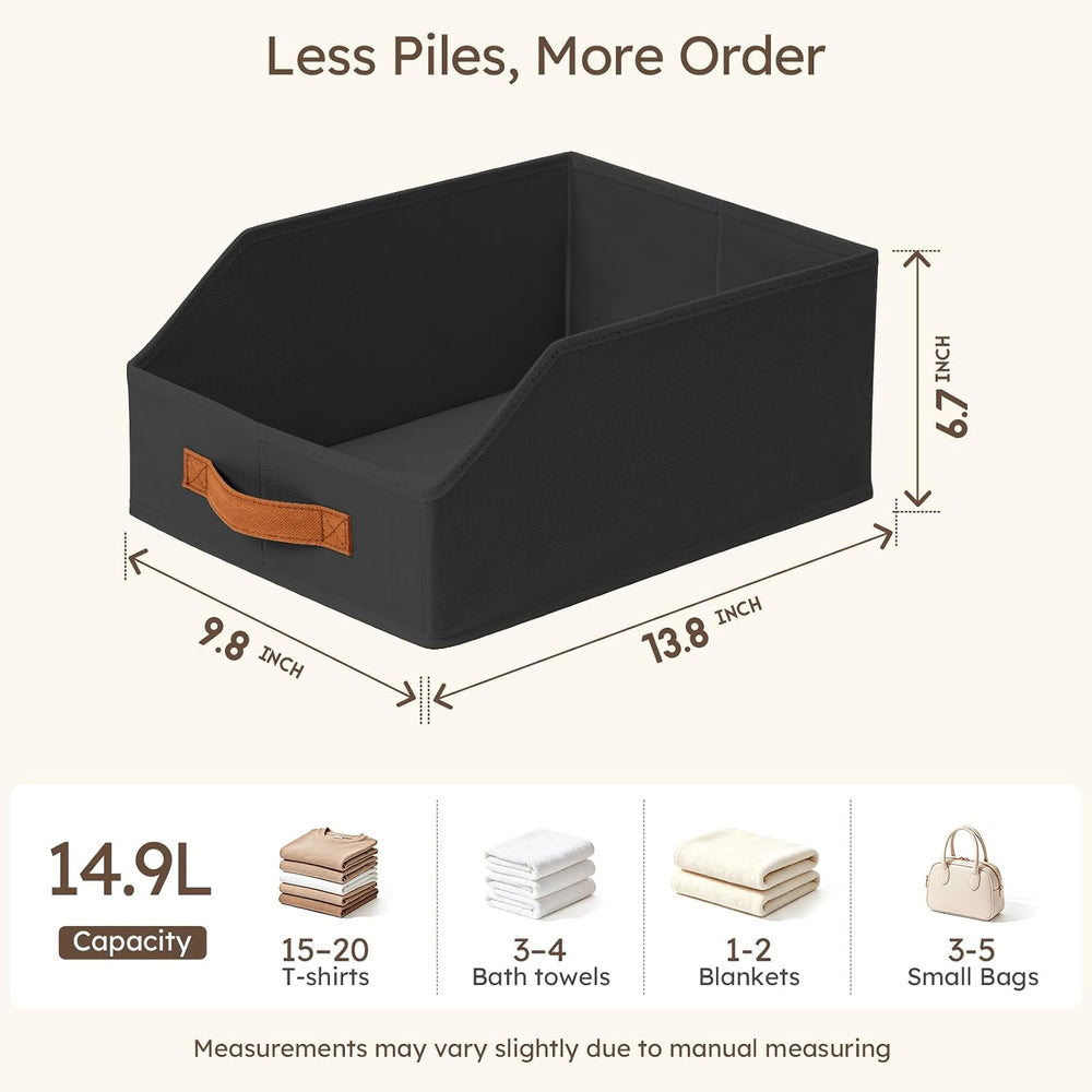 Fabric Storage Bins for Organizing - 6 Pack Large Trapezoid Collapsible Stora...