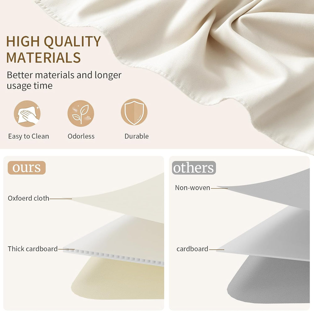 Storage Boxes, Fabric Clothes Bins, 3 Pack, Beige, 16.1x9.8x6.5 In