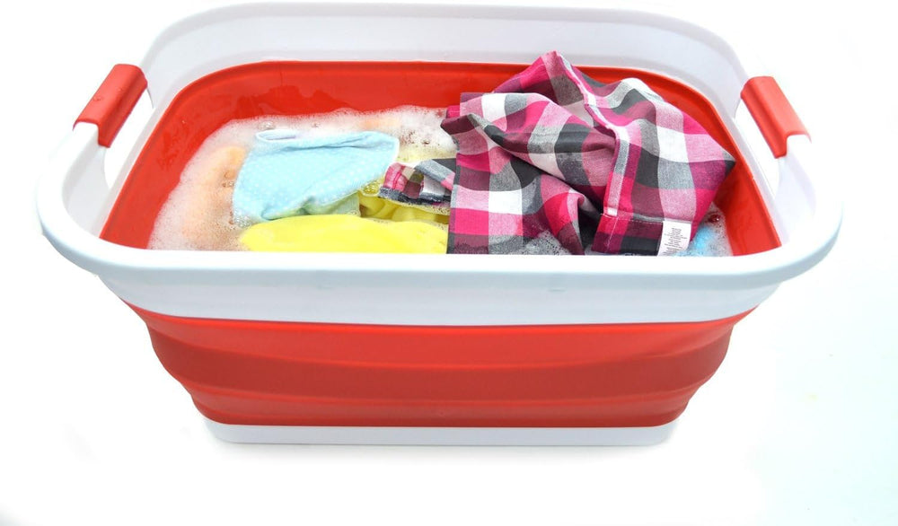 SAMMART Set of 2-41L(10.8 gallon) Collapsible Plastic Laundry Basket-Pop Up S...