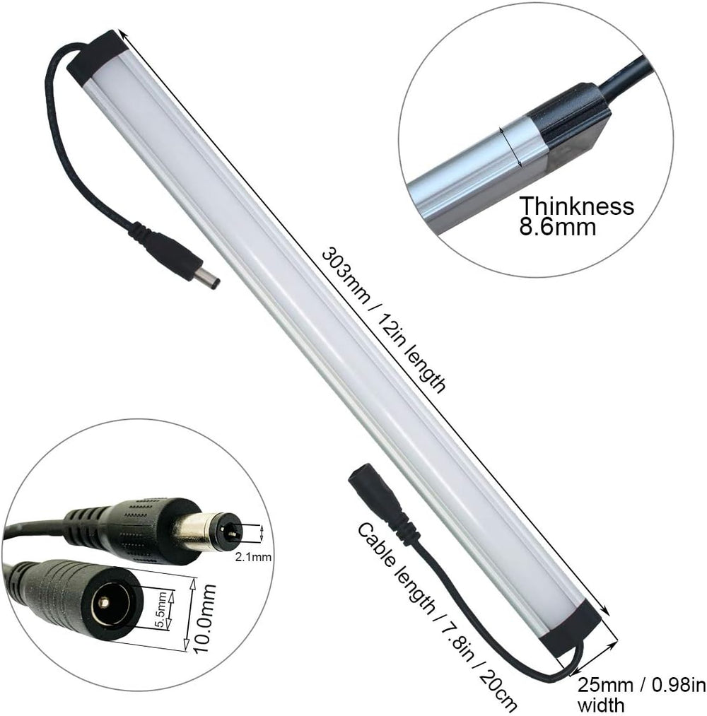 Litever Under Cabinet Light Kit Plug in, 3 LED Light Bars 20W Dimmable