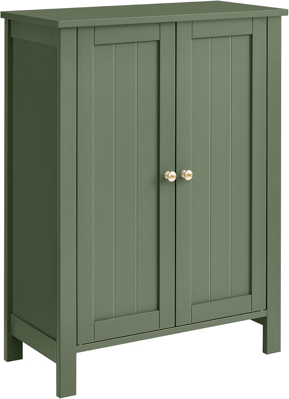 VASAGLE Bathroom Floor Storage Cabinet, 2 Doors , Forest Green