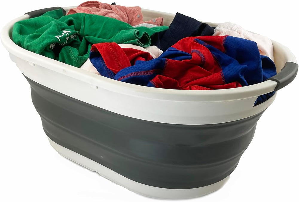 SAMMART 39L (10.3 gallons) Collapsible Plastic Laundry Basket - Foldable Wash...