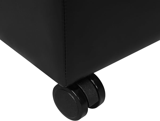 Adeco 17.7" Leather Ottoman