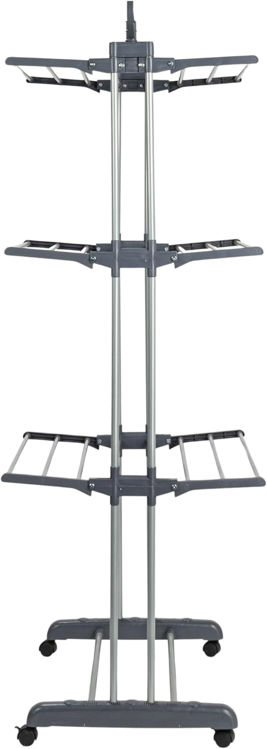 Household Essentials 4 Tier Stainless Steel Laundry Drying Rack with Two Side...