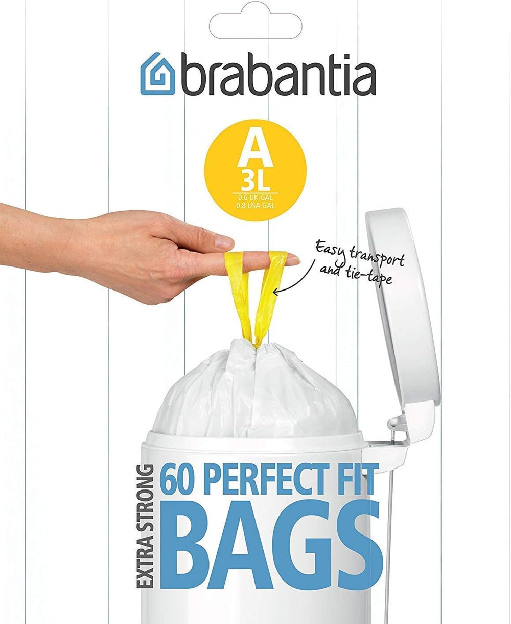 Brabantia Bin Liners, Size A, 3 L - 60 Bags
