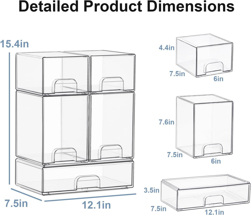 Bottle Organizer for Countertop,Under-Cabinet Acrylic Stackable Drawers