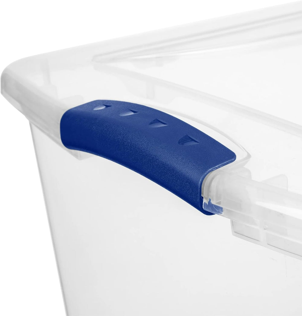 Large Storage Bin with Latch Lid (4 Pack) – 66 Quart Clear Plastic Storage Co...