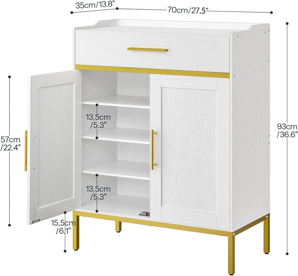 HOOBRO Shoe Storage Cabinet, 5-Tier Shoe Cabinet with Drawers, 36.6''...