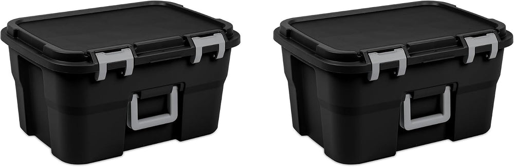 Sterilite 8 Pack Footlocker, 14 Gallon Plastic Storage Container with Latchin...