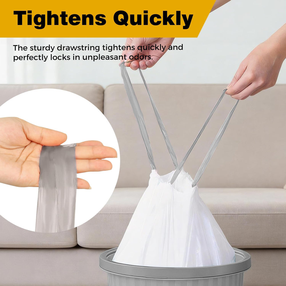 8 Gallon Trash Bags with Drawstring, 300 Count