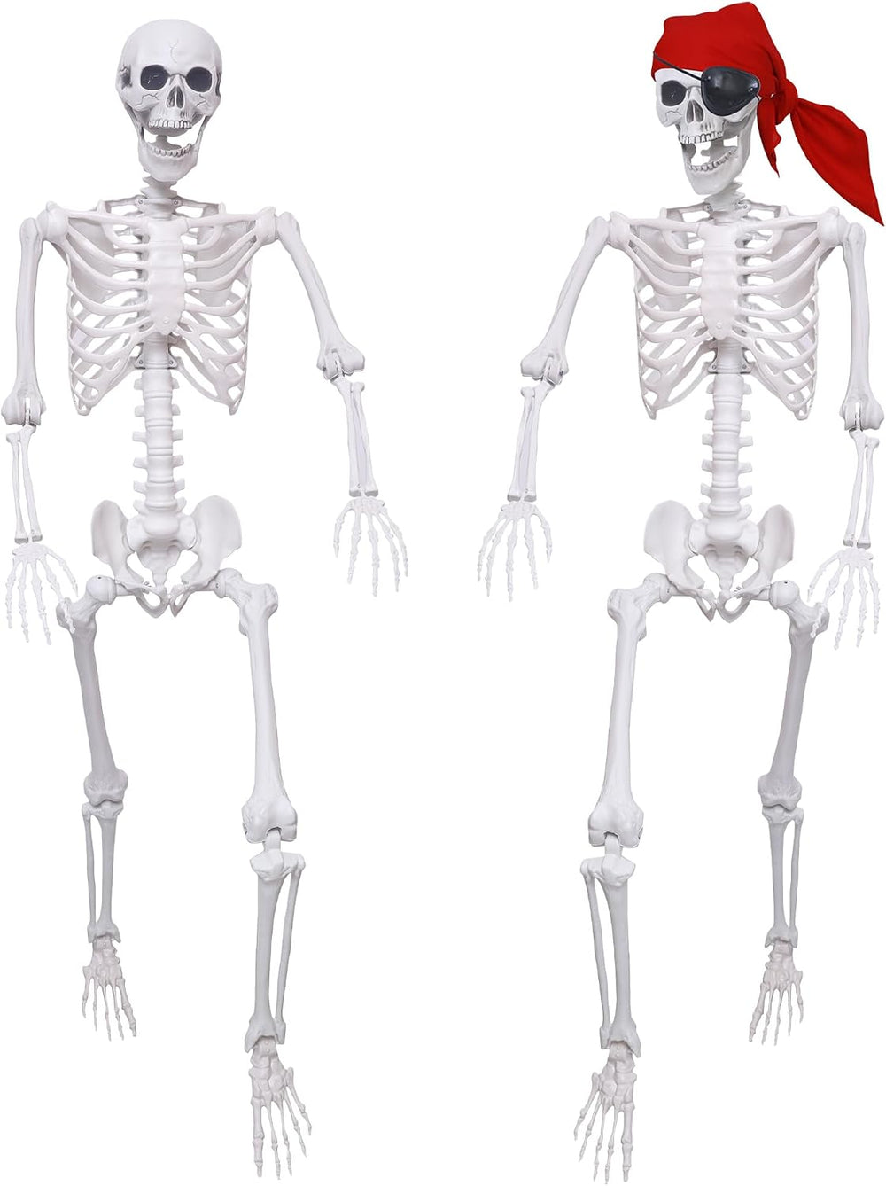 2 Pack 5.4Ft Halloween Skeletons Posable Skeletons Life Size Full Body Bones ...