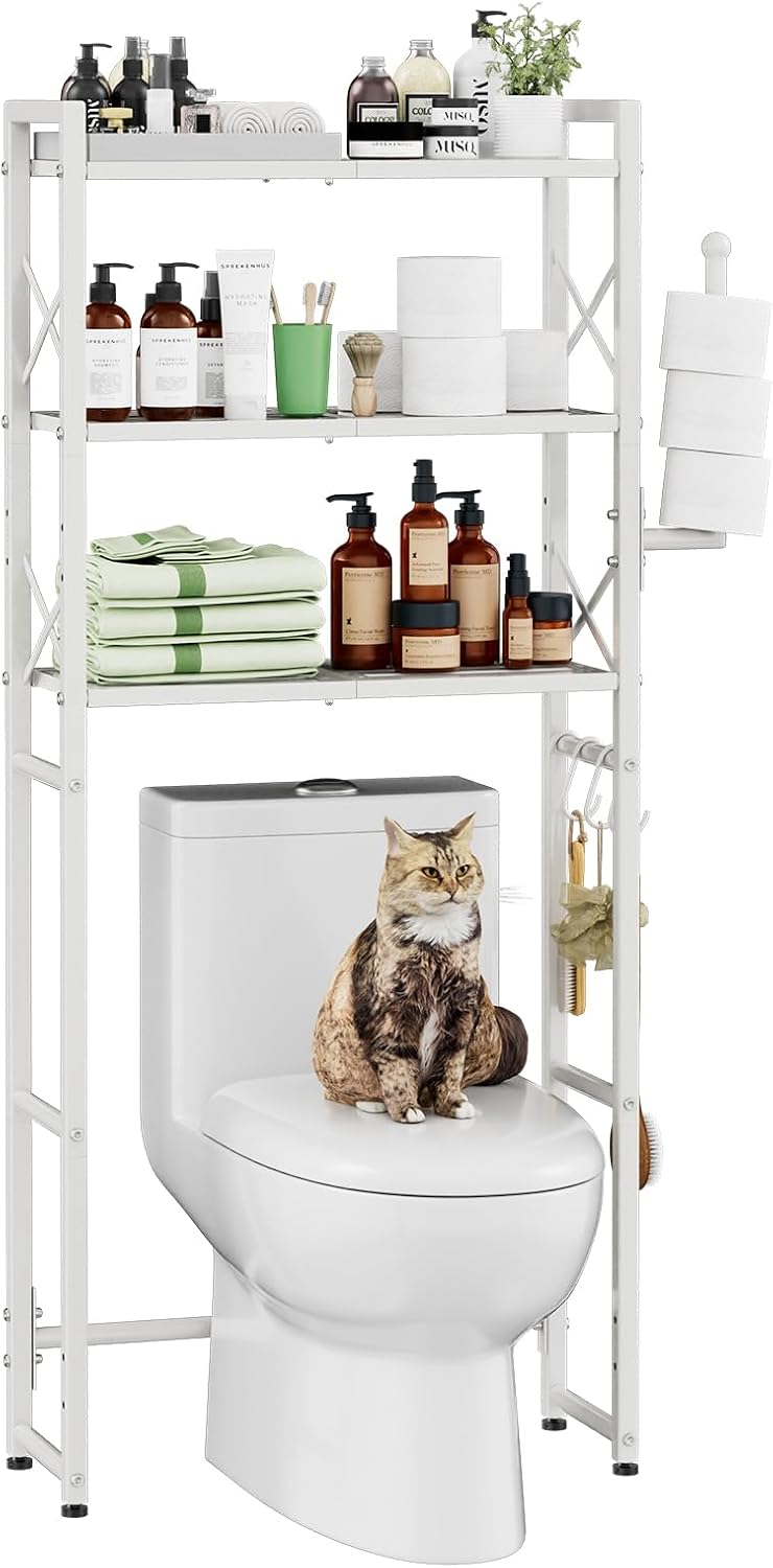 Simple Trending Over The Toilet Storage Rack with Toilet Paper Holder, Heavy ...