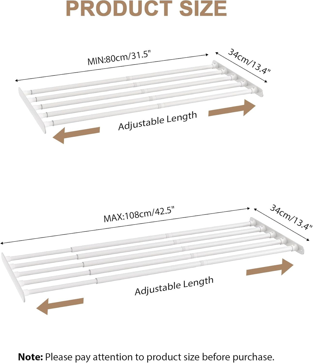 Closet Shelf & Rod Expandable, Wall Mounted Easy Install Closet Organizer