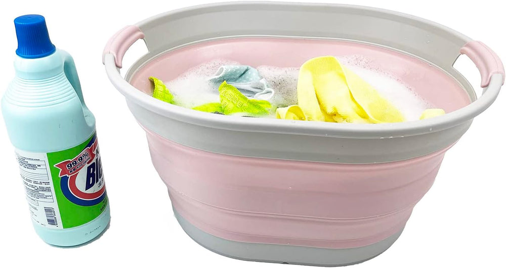 SAMMART 23L (6 Gallons) Collapsible Plastic Laundry Basket - Oval Tub - Folda...