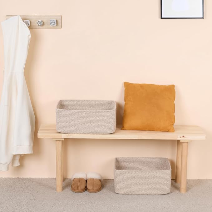 Large Storage Baskets for Shelves, Closet Organizers Bins for Clothes Blanket...