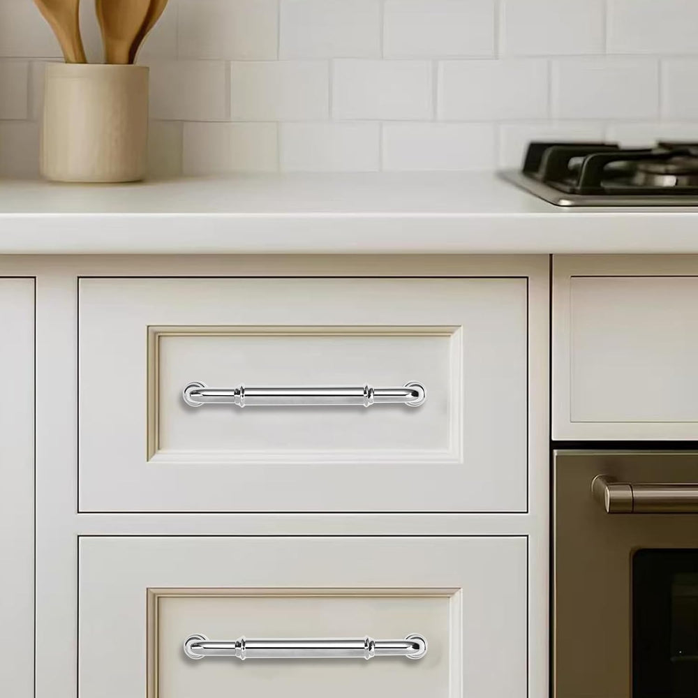 khtumeware 10 Pack Heavy Duty 3" Polished Chrome Cabinet Pulls