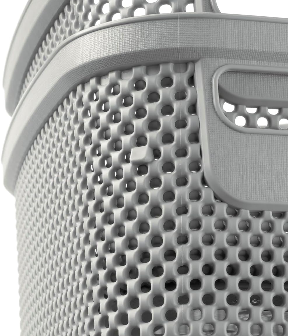 keeeper Knitted Look Storage Basket, 3.5 L, Side Handles, Air-Permeable, Plas...