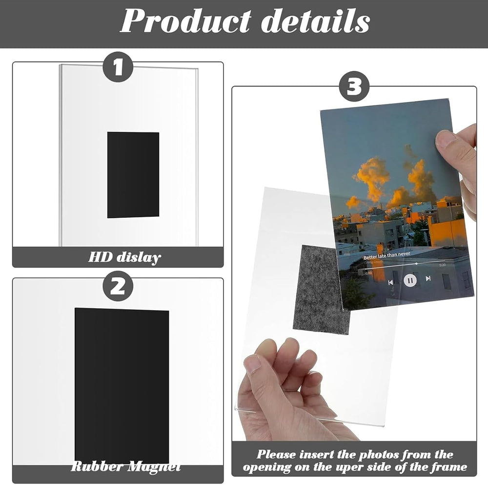 150 Pcs Acrylic Magnetic Picture Frame 4 x 6 Inches Magnetic Photo Frames Pla...