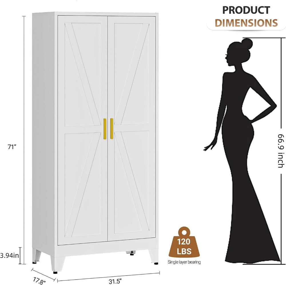Wardrobe Closet with Doors, Armoire Wardrobe Closet with Hanging Rod
