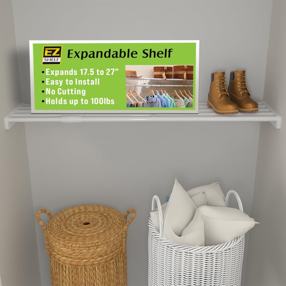 DIY Expandable Closet Shelf (NO Hanging Rod) Easy to Install to 2 Sidewalls