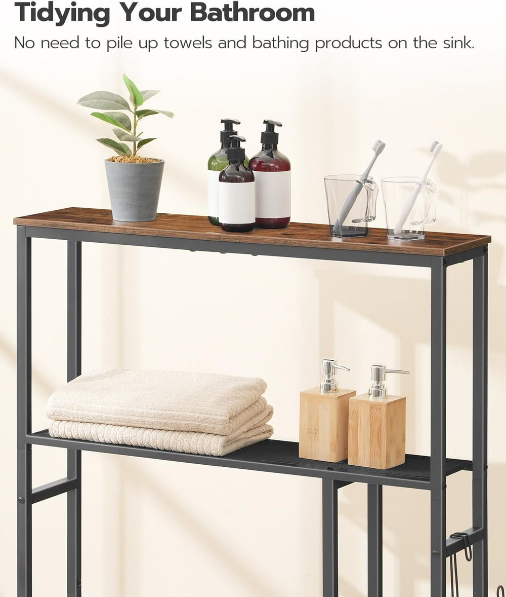 HOOBRO Over The Toilet Storage Cabinet, Freestanding Bathroom Organizer with ...