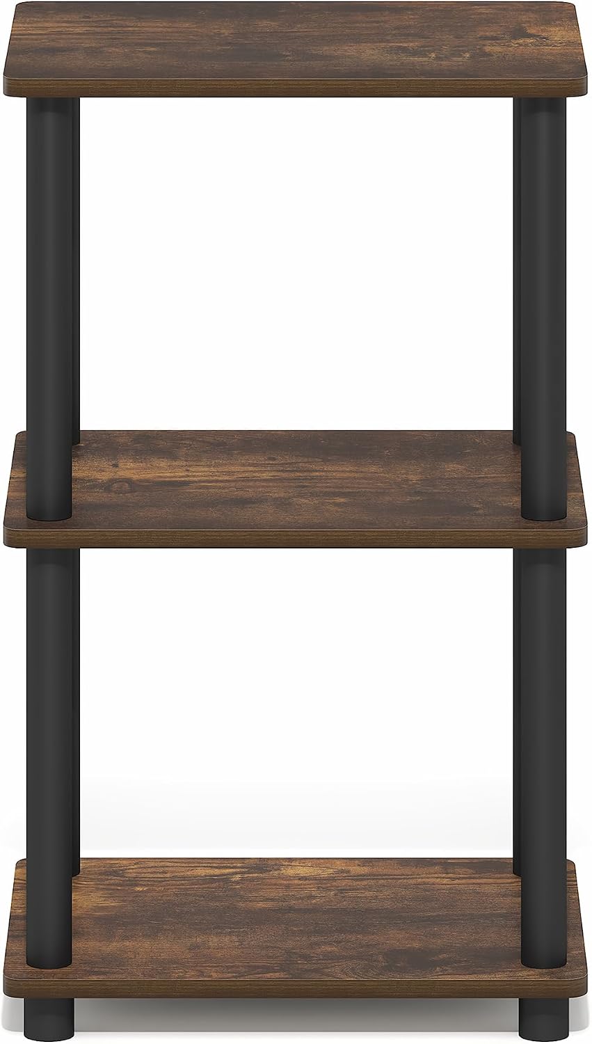 Furinno Turn-N-Tube Storage Shelves, 3-Tier Open Frame Book Shelf, Standing C...