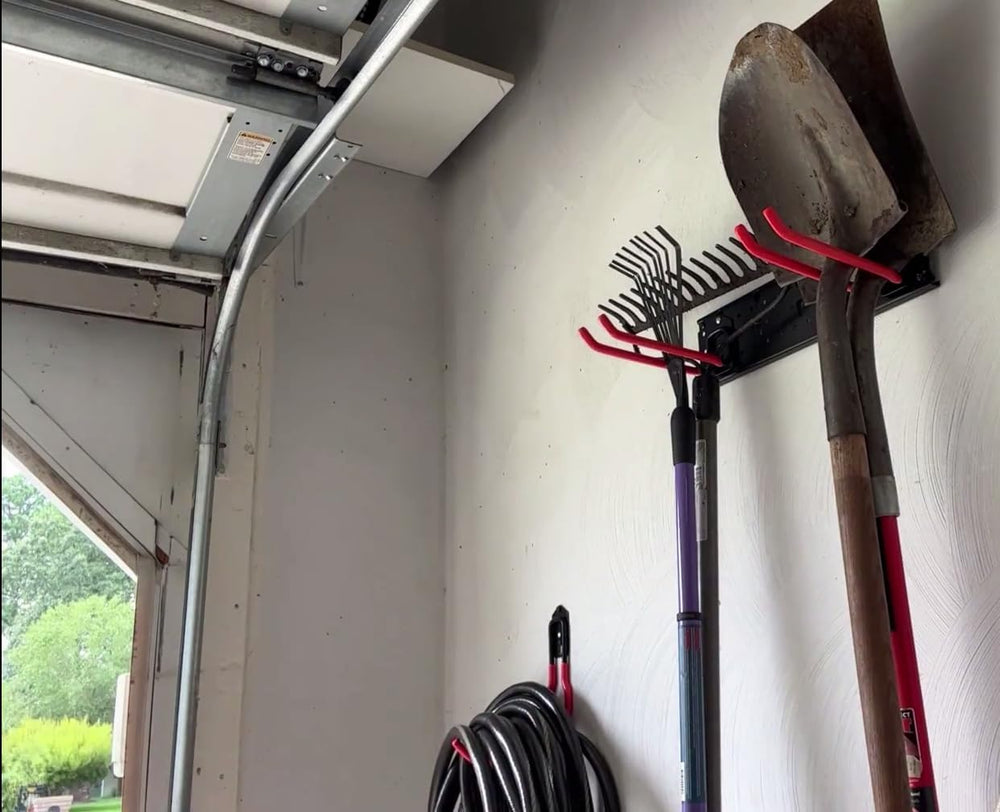 Multi-Storage Garage Hooks, Wall-Mounted Garden Tool Organizer