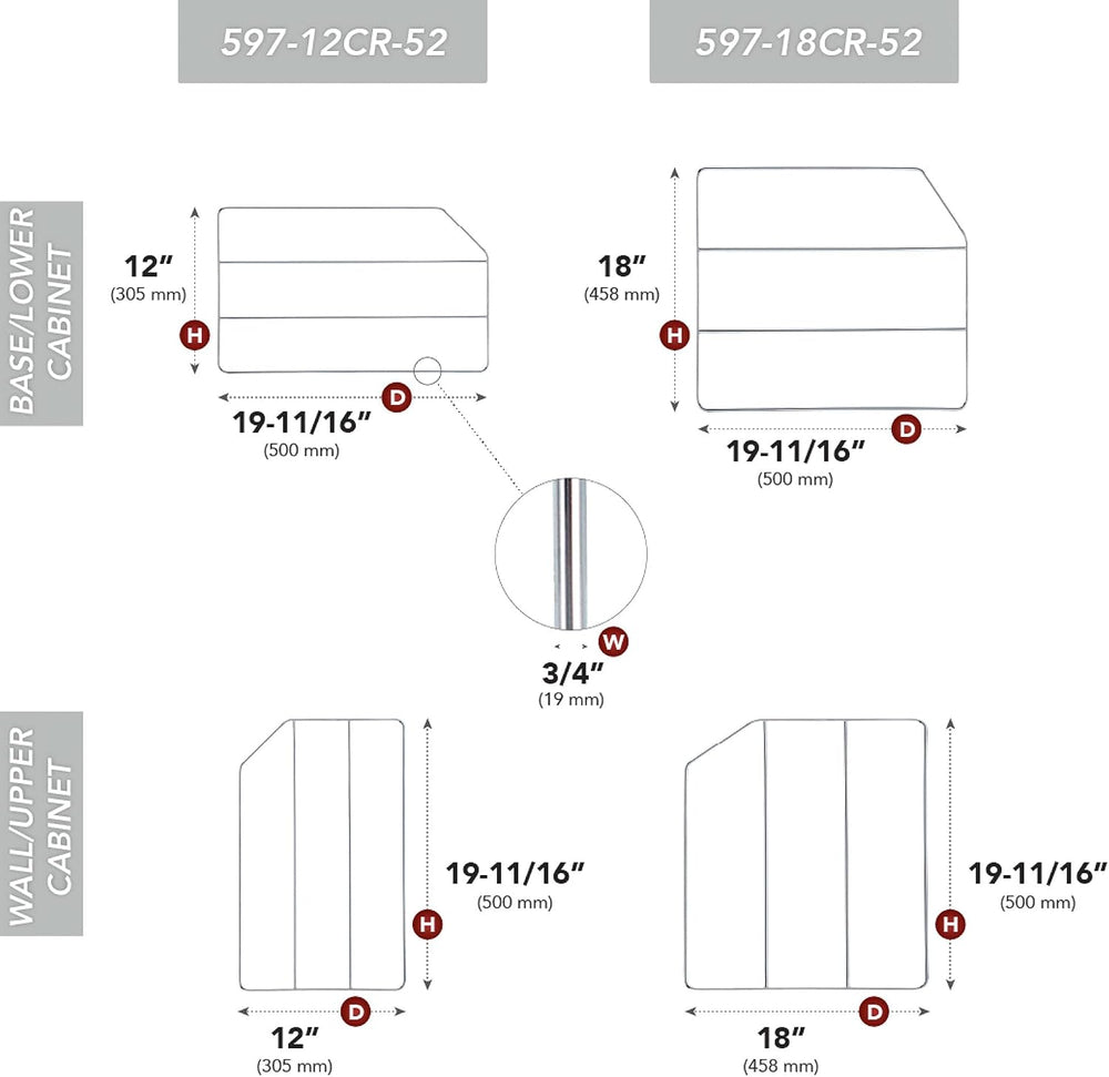 Rev-A-Shelf 12" Bakeware and Tray Divider for Wall/Base Cabinets, 2 Pack